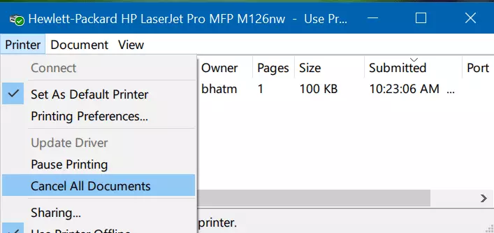 Clear Print Queue to resolved printer printing slow