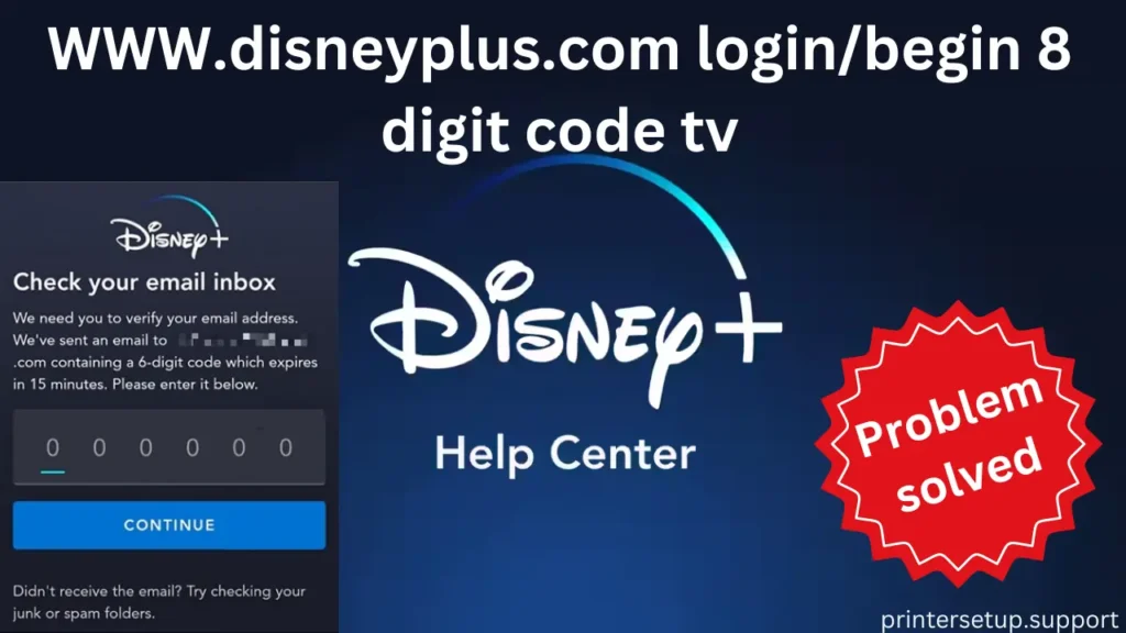 WWW.disneyplus.com login/begin 8 digit code tv