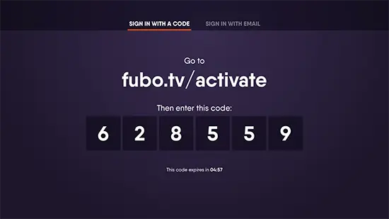 How do I sign in on my TV using a code?